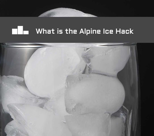 Alpine ice hack - glass with ice cubes